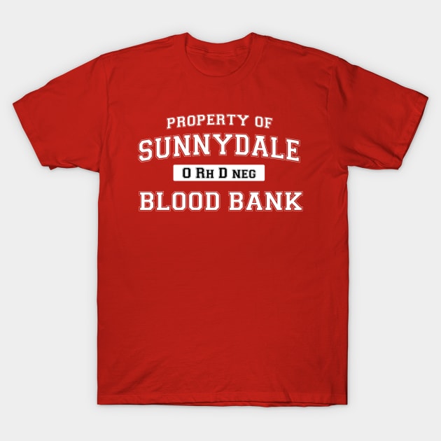 Property of Sunnydale Blood Bank White T-Shirt by pasnthroo
